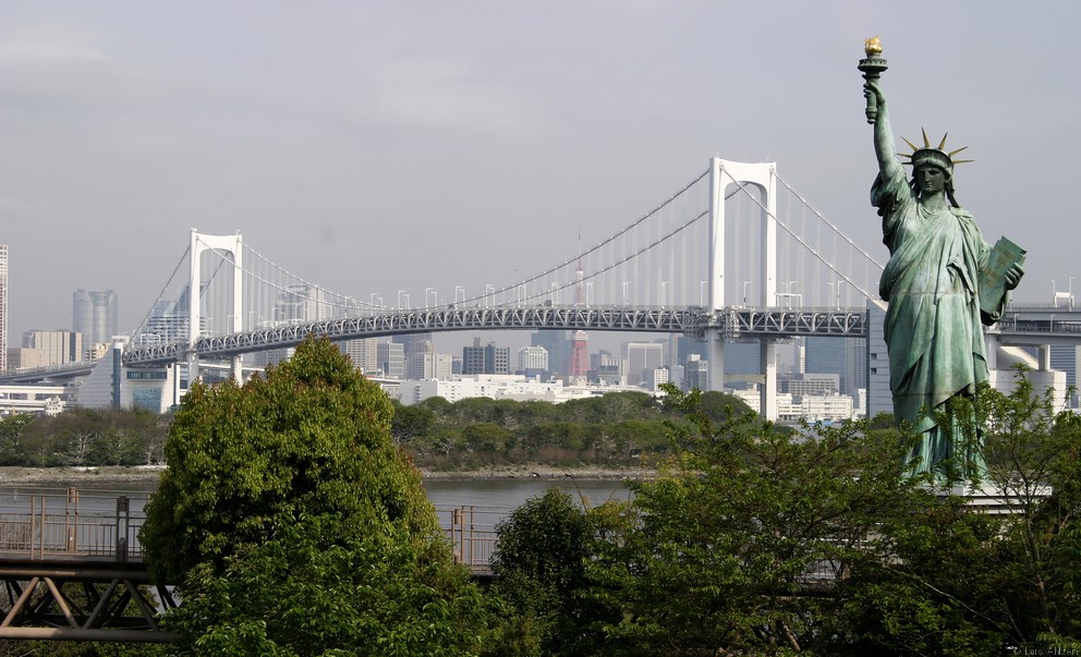 Rainbow Bridge and Statue of Liberty